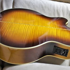 Sweet 16yr Old Guild F47MCE w/HSC All Solid Woods AAAA Flame Maple. Fishman Prefix ProBlend Mic & PU image 12