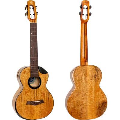Flight Fireball EQ-A Tenor Ukulele New - solid mango body with dyed maple appointments image 5