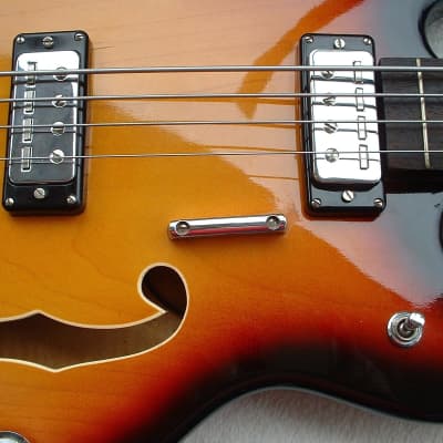 Klira Merkur De Luxe Vintage 1968 Germany Bass-Guitar "Sunburst" 4 String Semi-Hohl Gutaway E-Bass image 17