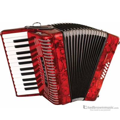 Hohner Hohnica 1303-RED 12 Bass Piano Accordion w/ Gig Bag and Straps