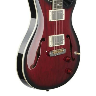 PRS SE Hollowbody Standard Electric Fire Red Burst with Case image 9