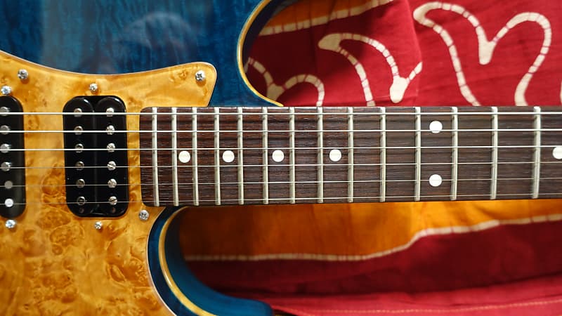 Final Price!】 SCHECTER EX-V-22-CTM-FRT Blue 5A Quilt Maple Made