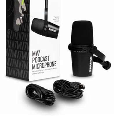 Shure MV7 Dynamic Cardioid USB Podcast And Broadcast Microphone Black image 10