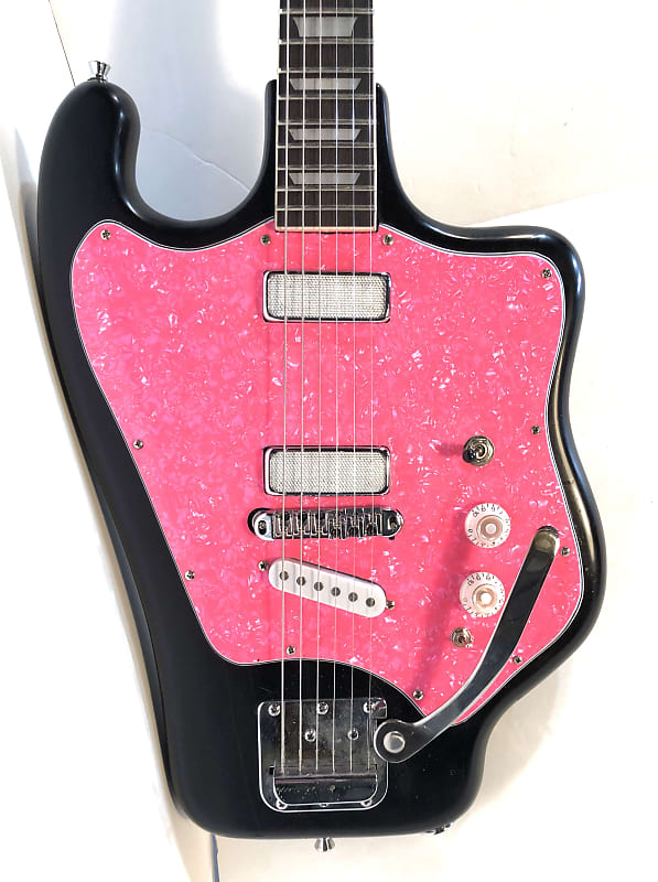 Tonika modified experimental noise guitar USSR russian made The Cat Barf Bandito 1980s Black and pink image 1