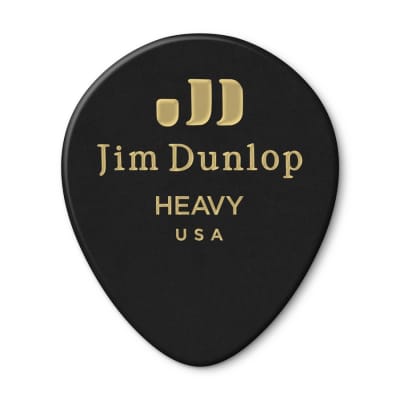 Dunlop 485P-03HV Celluloid Teardrop. Black Heavy Player's Pack/12 image 3