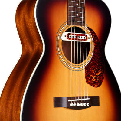 Guild M-240E Troubadour Solid Top Concert Acoustic Guitar W/ DeArmond Boss Pickup, V.Sunburst Satin image 3