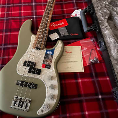 Fender American Elite Precision Bass with Ebony Fretboard 2016 - 2019 Satin Jade image 3