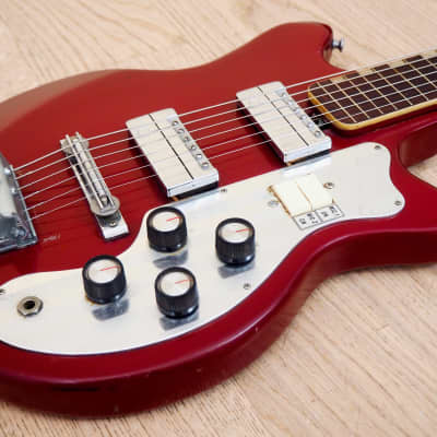 1960s Teisco MJ-2L Vintage Electric Guitar Japan, Guyatone Pickups image 6