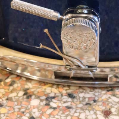 Stewart 5.5x14" Snare Drum Blue Sparkle Vintage 1970's MIJ image 4