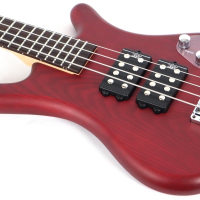 Warwick Rockbass Corvette Double Buck 4-String Burgundy Red Electric Bass Guitar image 5