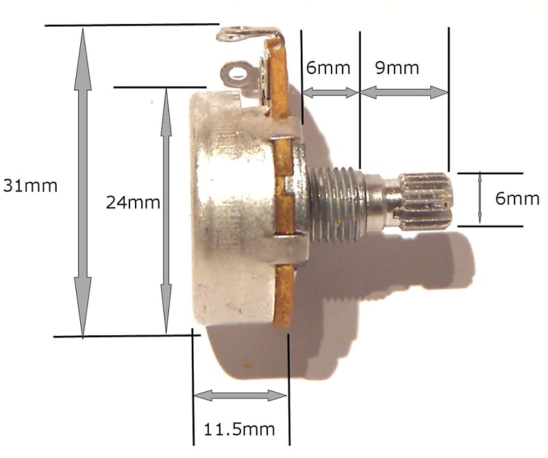 ALPHA H50 potentiometer B250K, thread length 6 mm Reverb