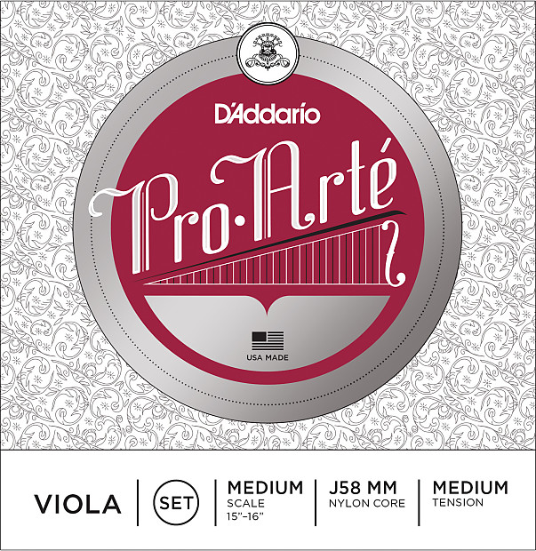 D'Addario J58MM Pro-Arte Viola String Set - Medium Scale, Medium Tension image 1