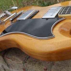Very CLEAN! 70's ARIA SG copy, rare natural finish w/trem and HARDSHELL CASE image 8