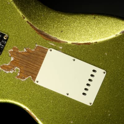 Fender Custom Shop Eddie's Guitars Exclusive Dealer Select Roasted 1963 Stratocaster Heavy Relic - Chartreuse Sparkle image 12