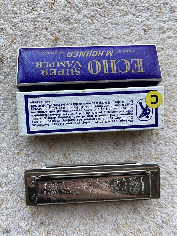 Vintage Echo Super Vamper Harmonica by M.Hohner & Yellow | Reverb UK