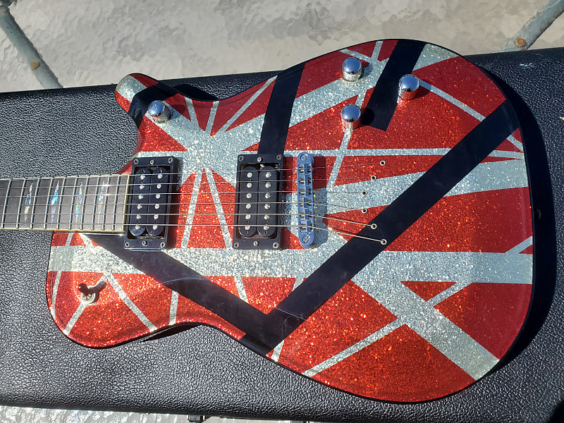 GMP Roxie USA EVH Tribute Van Halen Frankenstein sparkle, Gibson strings image 1