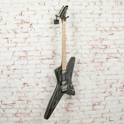 USED Kramer Tracii Guns Gunstar Voyager Outfit Electric Guitar - Black Metallic and Silver Ghost Flames image 4