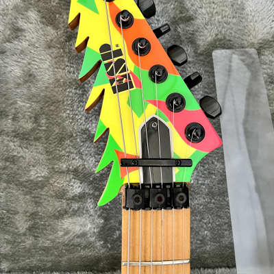 ESP Custom Shop George Lynch Kamikaze IV 8-Tooth Headstock Chinese Character Inlays 1990's Scalloped image 7