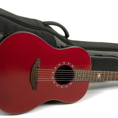 Mint Ovation Ultra Series Acoustic/Electric Guitar w/ Gig Bag - Vampira Red for sale