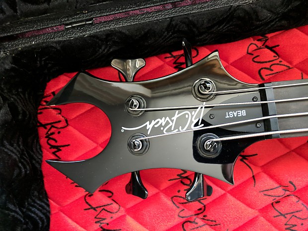 B.C. Rich Beast NT Bass Guitar with Coffin Case Onyx | Reverb