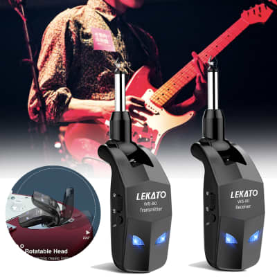 LEKATO 2.4GHz Wireless System for Guitar Bass Transmitter Receiver 4 Channel image 2