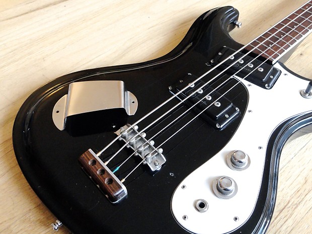 1970s Mosrite Firstman Vintage Electric Bass Guitar Black