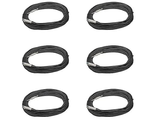 6 Mic Cords 50 Ft Foot Shielded Xlr Female To 1/4 Trs Balanced Microphone Cables image 1