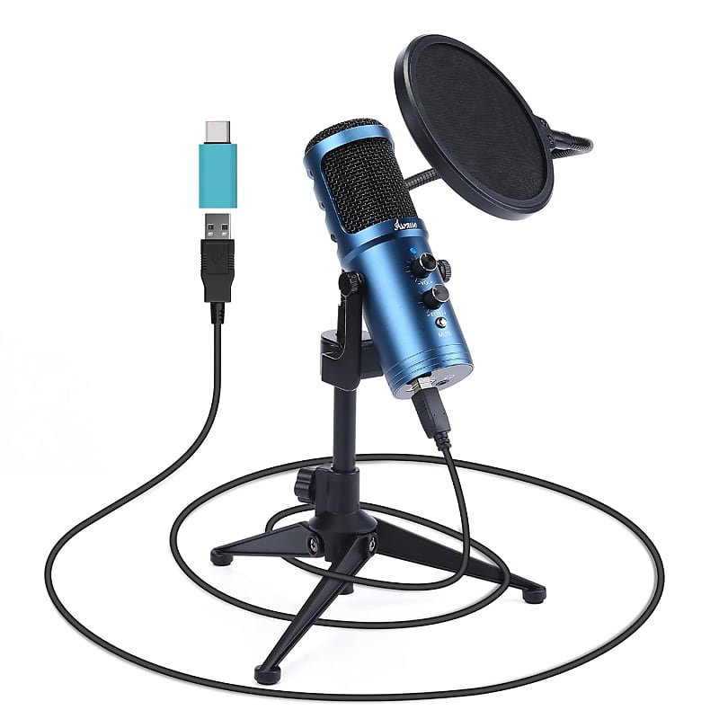 USB Gaming Microphone Streaming Podcast PC Microphone Condenser Mic Kit  with Flexible Arm for Skype r Gaming Recording Singing PS4 Computer