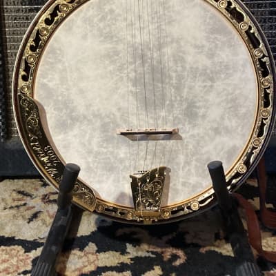 Ome Megatone Banjo Walnut Valley Festival National Bluegrass Championship Banjo Prize Calton Case 2003 - Gold for sale