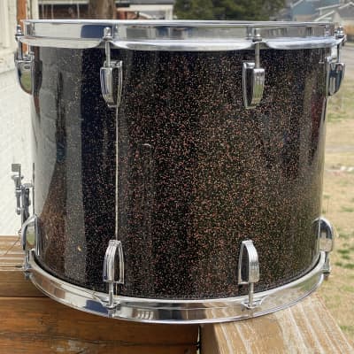 Vintage OCT 26, 1967 Ludwig 15x12 Marching Snare Drum in Black Galaxy Sparkling Pearl - Nice! image 5