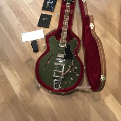 2020 Chris Cornell-Style Gibson ES-335 Olive Drab Modified ES335 Lollar Lollartron Bigsby Tron w/OHSC 8.5 LBS image 1