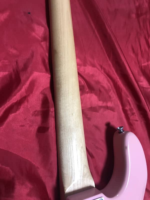 Fernandes PJB-45 Jazz Bass Type Reverse head Pink Electric