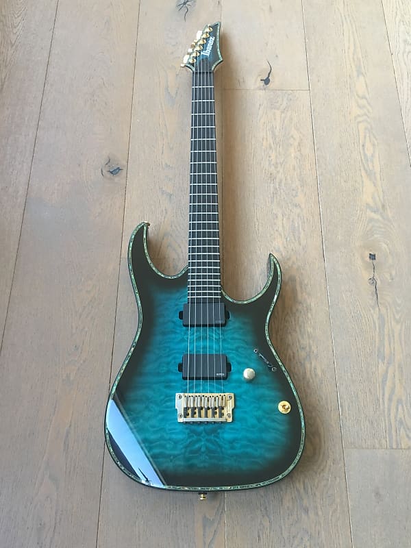 Ibanez RGIX-20-FEQM Iron Label 2013 Sapphire Blue Sunburst | Reverb