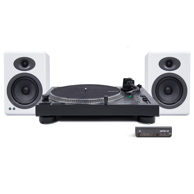 Audio-Technica: AT-LP120X / Audioengine A5+ / Turntable Package +Bluetooth Black Turntable / White Speakers  			