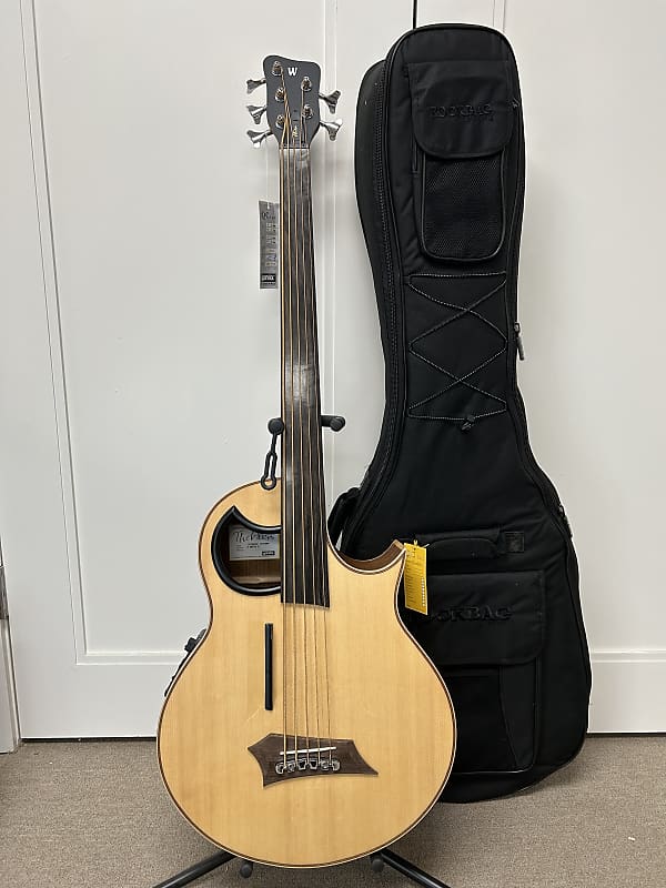 Warwick Alien 5 String Fretless Acoustic Electric Bass - Natural image 1