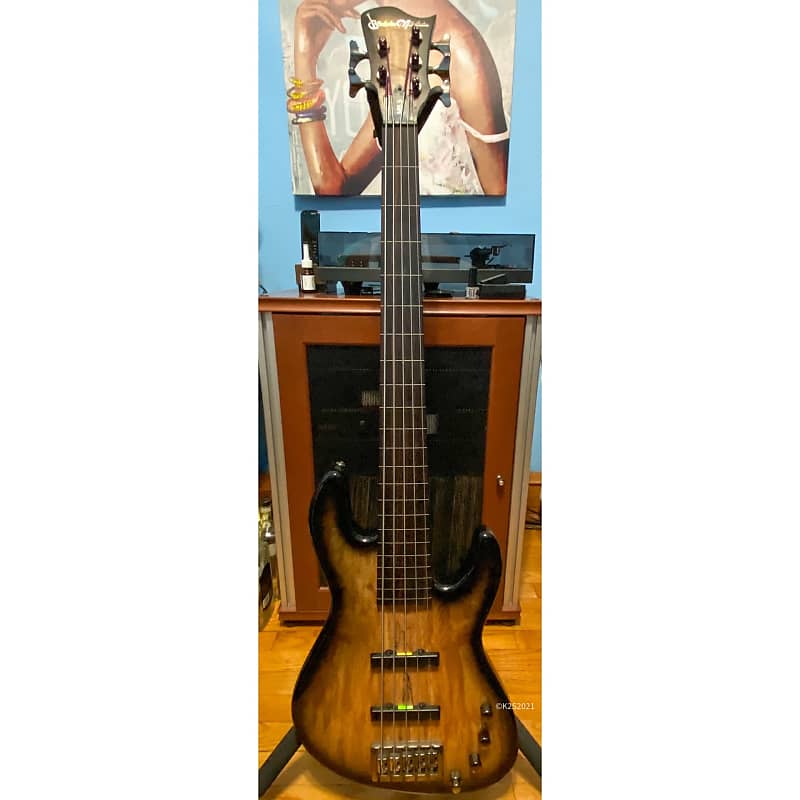 RARE & Beauteous Bass Mods MB 5 Fretless w/Bartolini preamp, Reverb