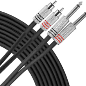 Live Wire NP3DQ 1/4" to RCA Dual Patch Cable - 3'
