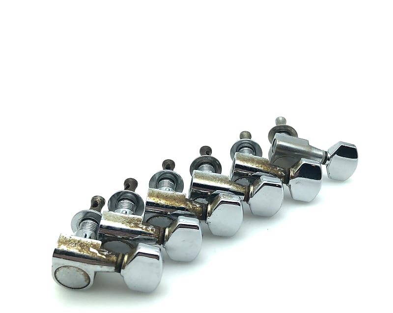 Grover 6 InLine Diecast Tuners 19?? Chrome Reverb