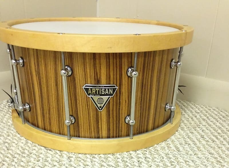Dixon Artisan Zebra Wood/Beech Shell 14x7.5 Snare Drum | Reverb