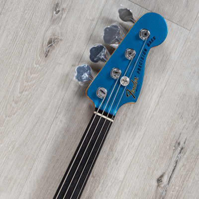 Fender Tony Franklin Fretless Precision Bass, Ebony, Lake Placid Blue image 8