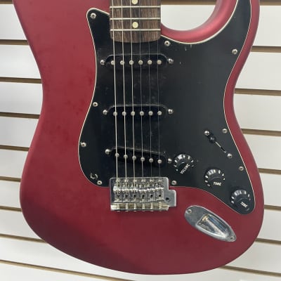 Fender Stratocaster Standard-w/Lightning Flame Neck-Satin Candy Apple Red w/Hard case image 1