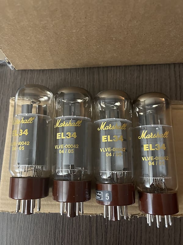 Marshall Labeled EL34 Power Tubes Matched Quad Set | Reverb Canada