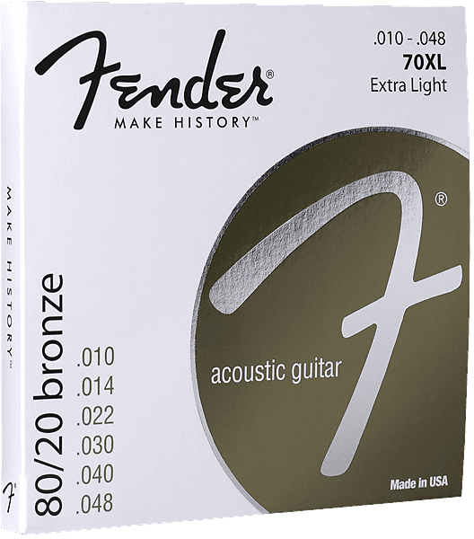 Fender 70XL 80/20 Bronze Extra Light Acoustic Strings .010-.048 image 1