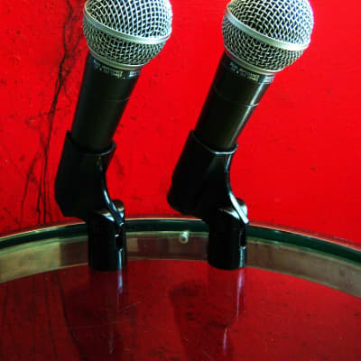 Two vintage American 1980's Shure SM58 Handheld Cardioid Dynamic Microphones Low Z w accessories image 8
