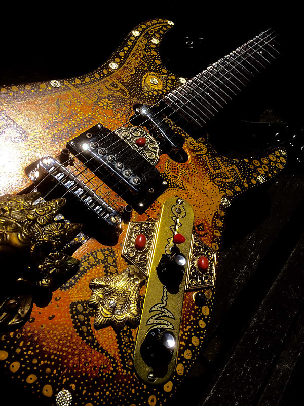 Recaster #28 The Overland 2018 Black n Gold Hippie Trail Guitar image 1