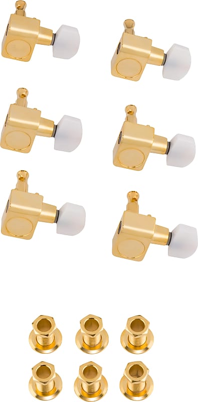 FENDER - Deluxe Cast/Sealed Guitar Tuning Machines with Pearl Buttons (Set of 6)  Gold - 0990846200 image 1