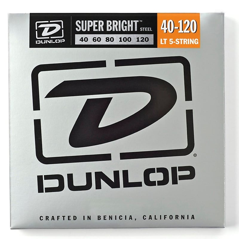 Dunlop Super Bright Steel 5-String Electric Bass Strings, 40-120, Light image 1