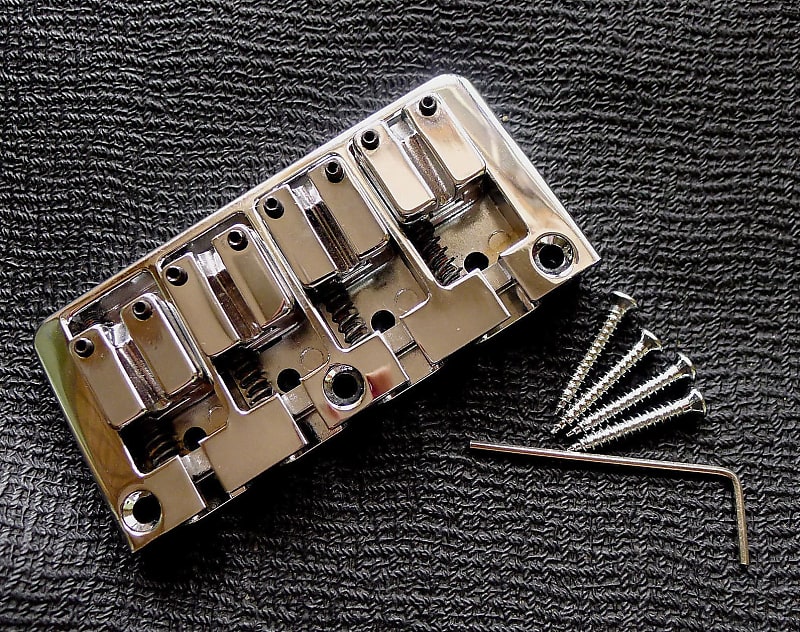 4 String Bass Locking Saddles Bridge Chrome Reverb
