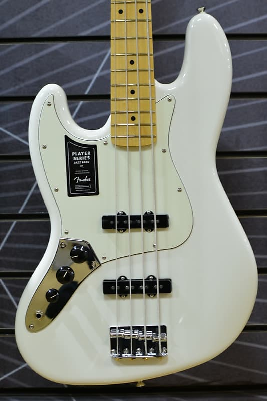 Fender Player Jazz Bass Olympic White Left-Handed Electric Bass Guitar B Stock image 1