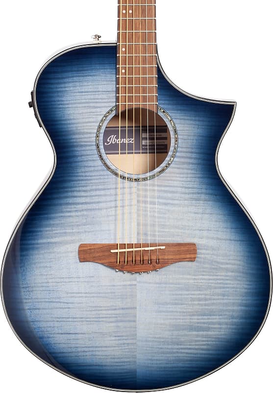 Ibanez AEWC400 AEW Series Acoustic-Electric Guitar, Indigo Blue Burst image 1
